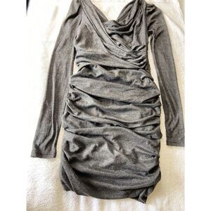 Alessandro Miele Italy dark gray long sleeve dressbodycon size small zipper